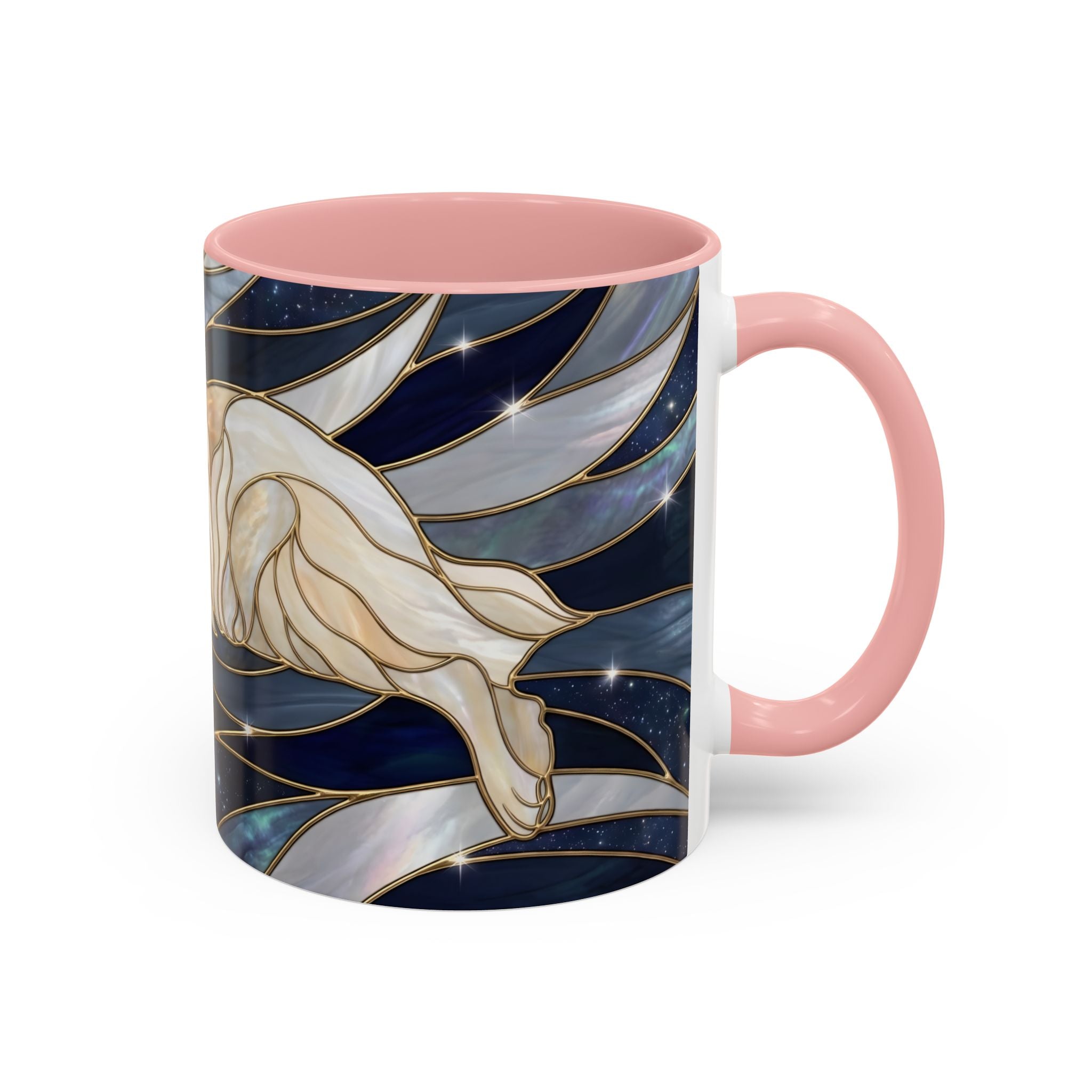 Navy Glow Great Pyrenees Stained Glass Style Mug