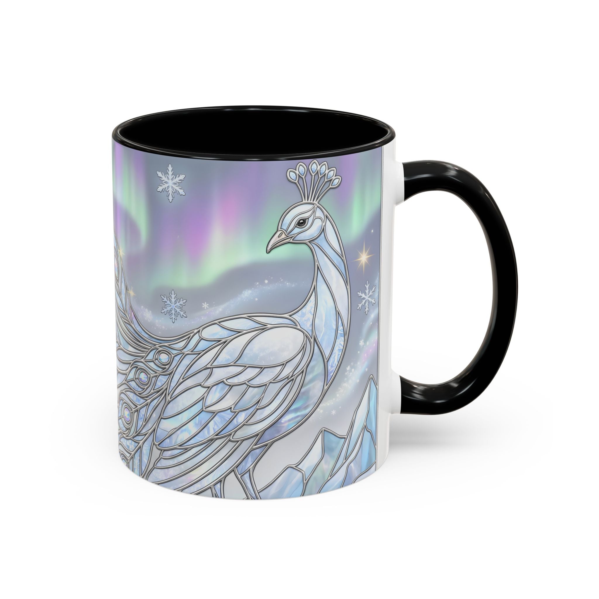 Aurora Peacock Stained Glass Style Mug