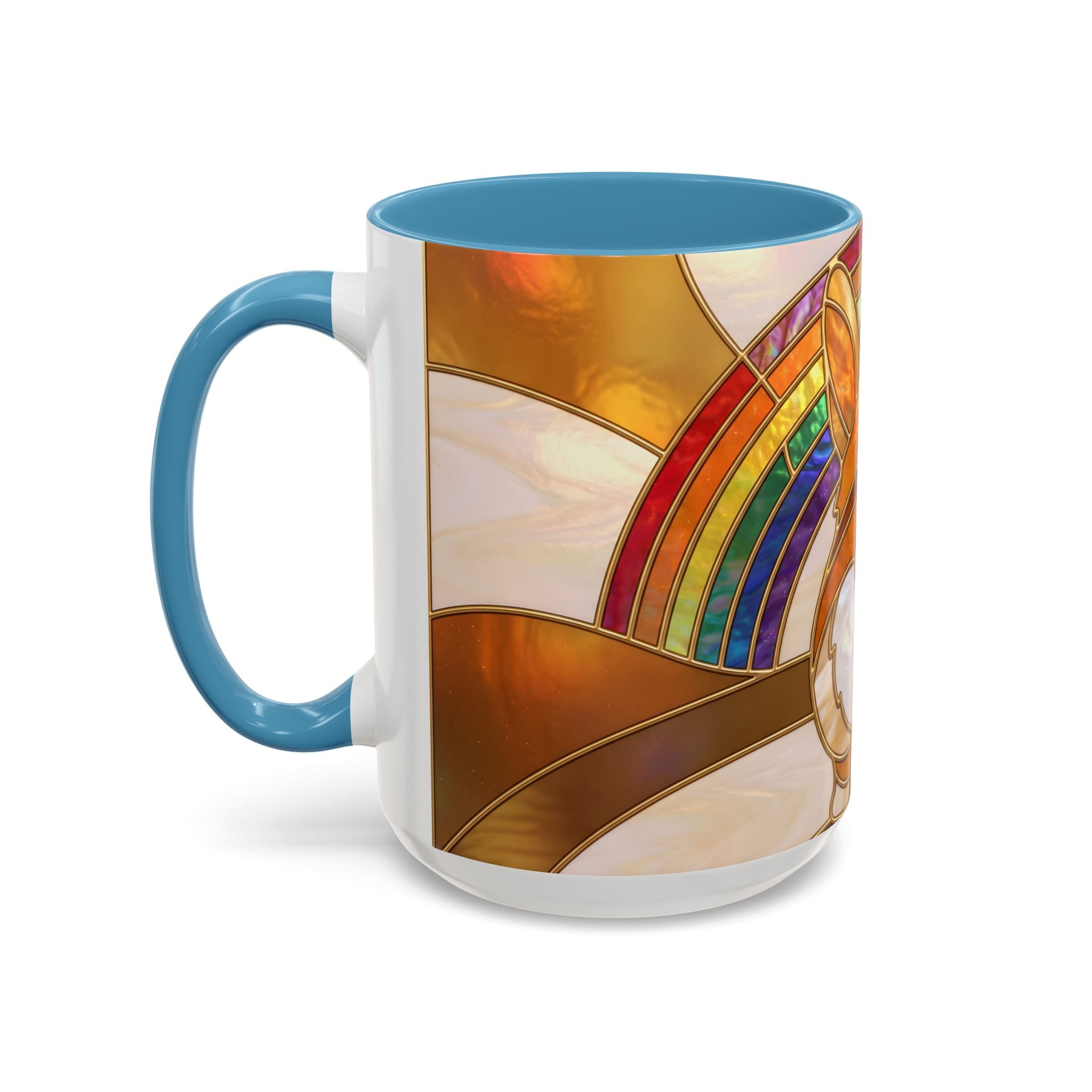 Rainbow Corgi Butt Stained Glass Style Mug