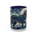 Sapphire Wolf Stained Glass Style Mug