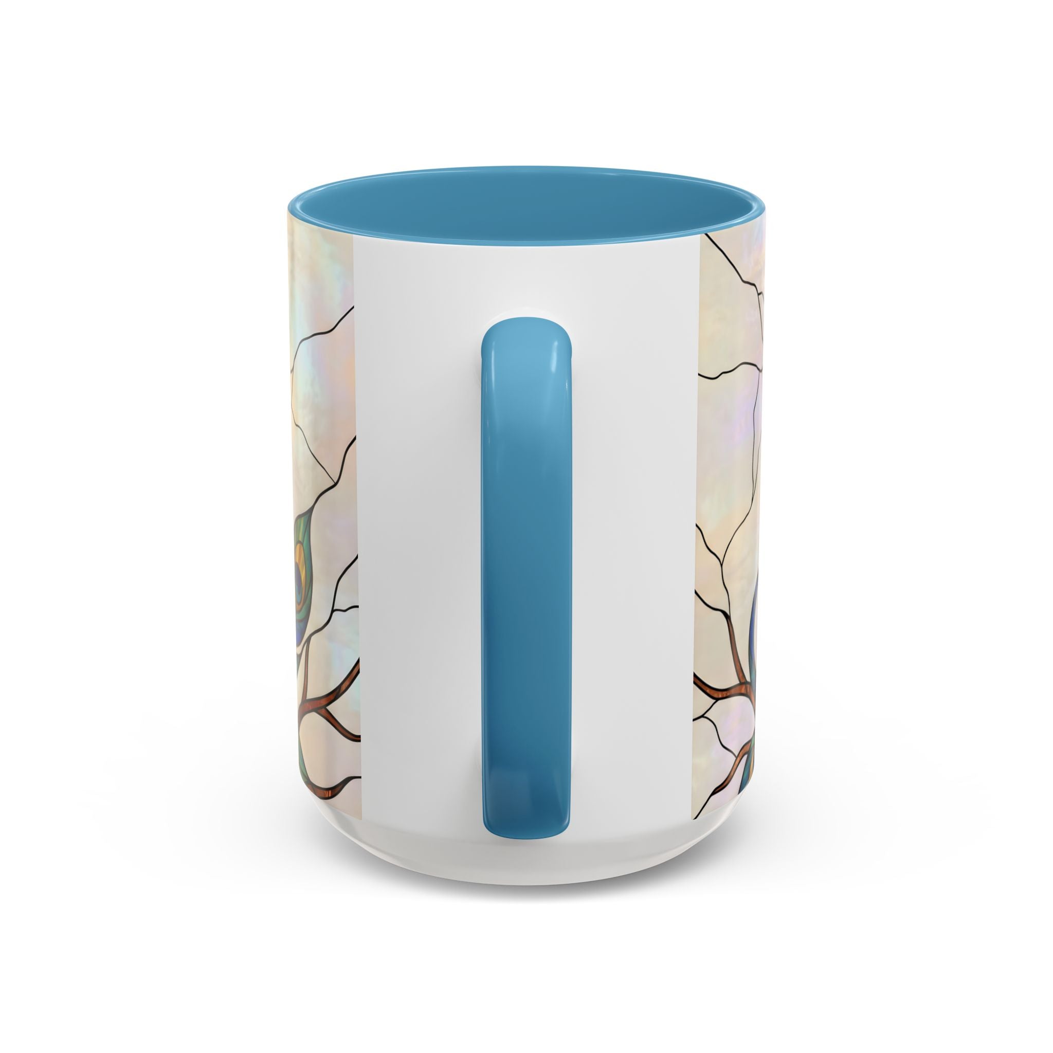 Minimal Peacock Stained Glass Style Mug