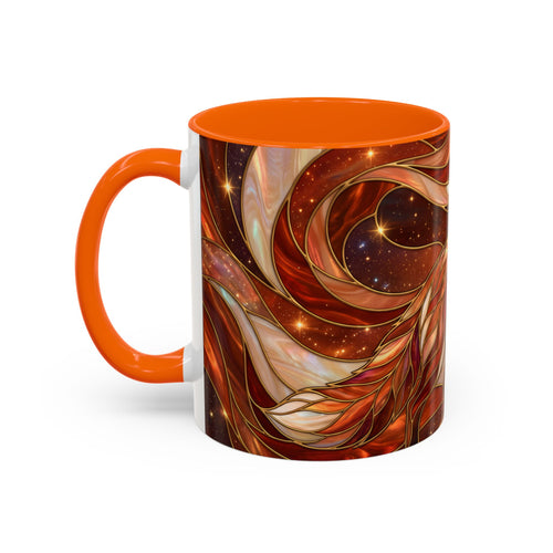Ruby Glow Fox Stained Glass Style Mug