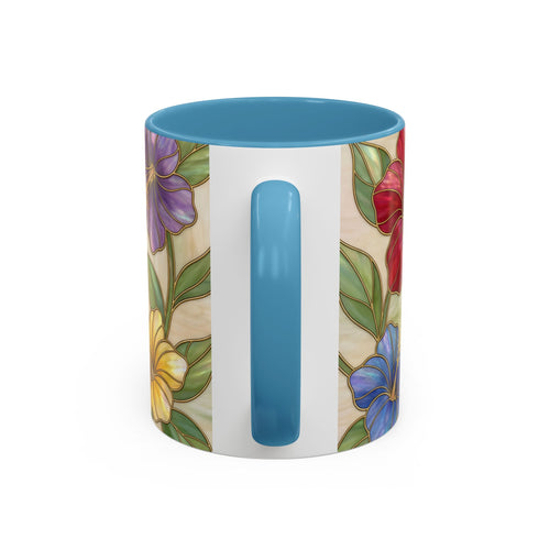 Garden Bloom Hummingbird Stained Glass Style Mug