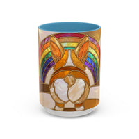 Rainbow Corgi Butt Stained Glass Style Mug