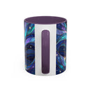 Moonlit Lake Wolf Stained Glass Style Mug