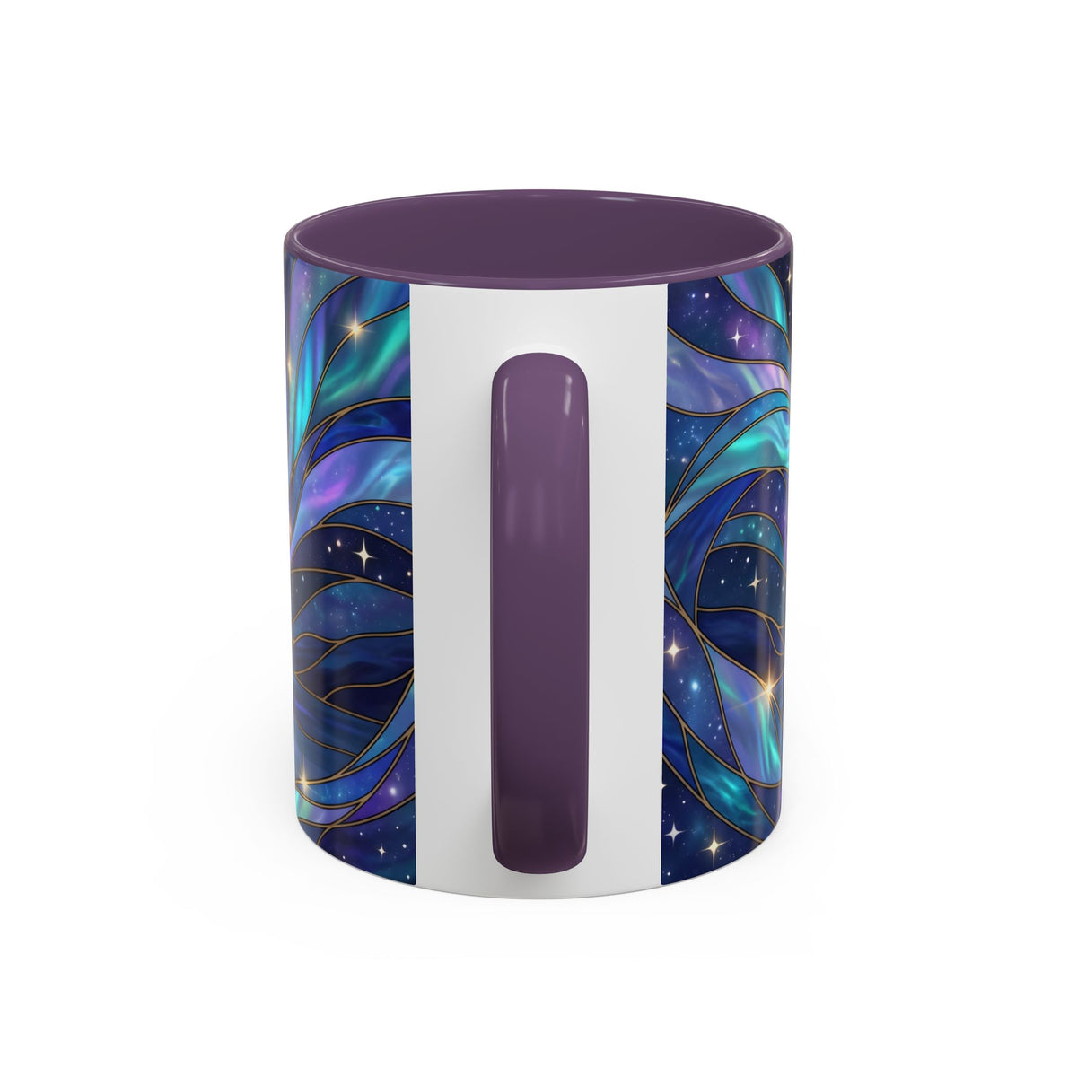 Moonlit Lake Wolf Stained Glass Style Mug