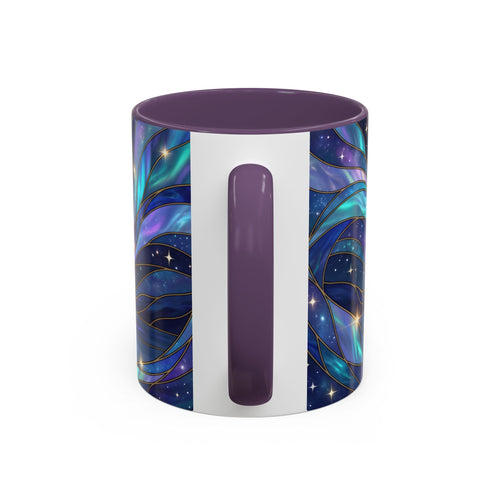 Moonlit Lake Wolf Stained Glass Style Mug