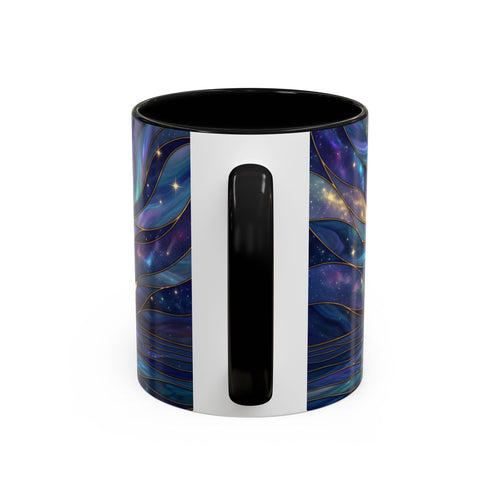 Starlit Lake Wolf Stained Glass Style Mug