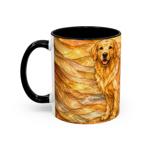 Golden Glow Golden Retriever Stained Glass Style Mug