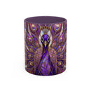 Purple Peacock Stained Glass Style Mug
