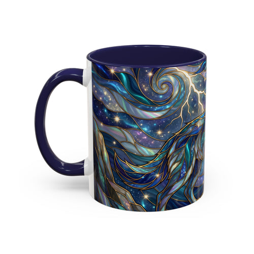 Storm Sky Wolf Stained Glass Style Mug