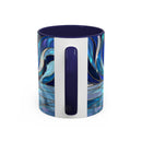 Cobalt Wolf Reflection Stained Glass Style Mug