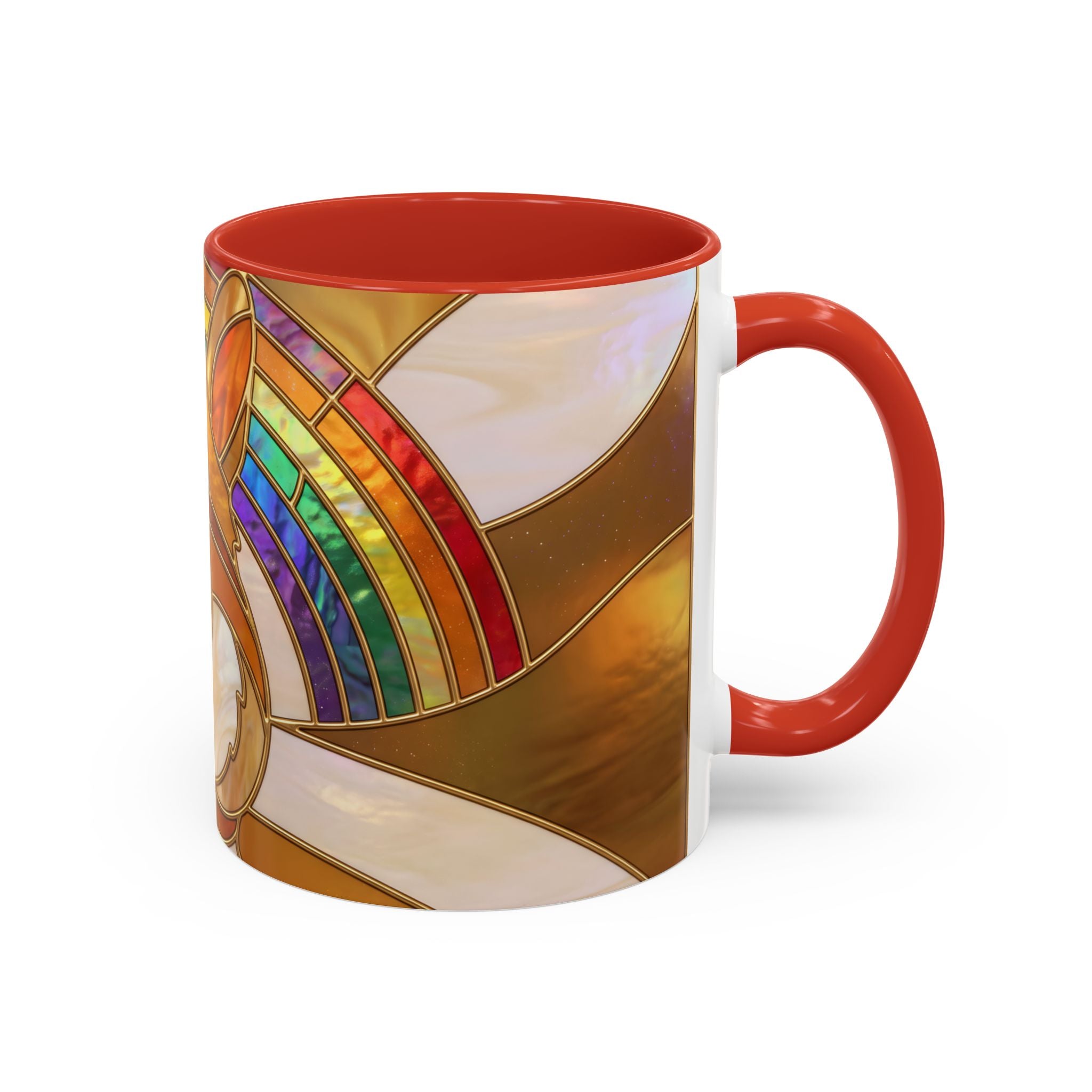 Rainbow Corgi Butt Stained Glass Style Mug