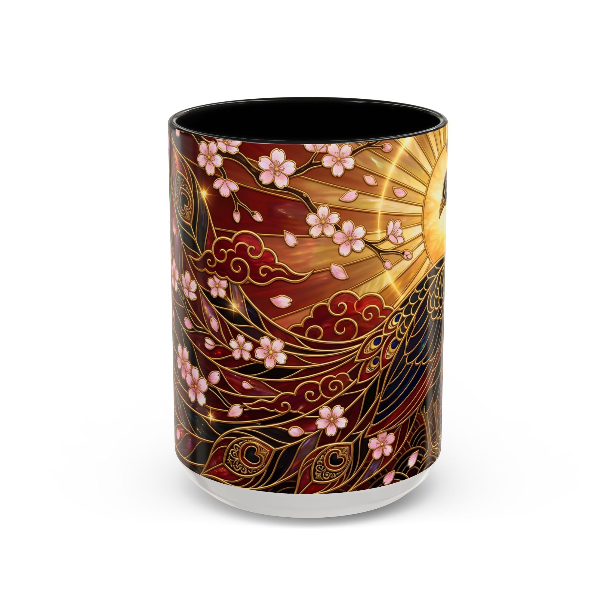 Sakura Peacock Stained Glass Style Mug