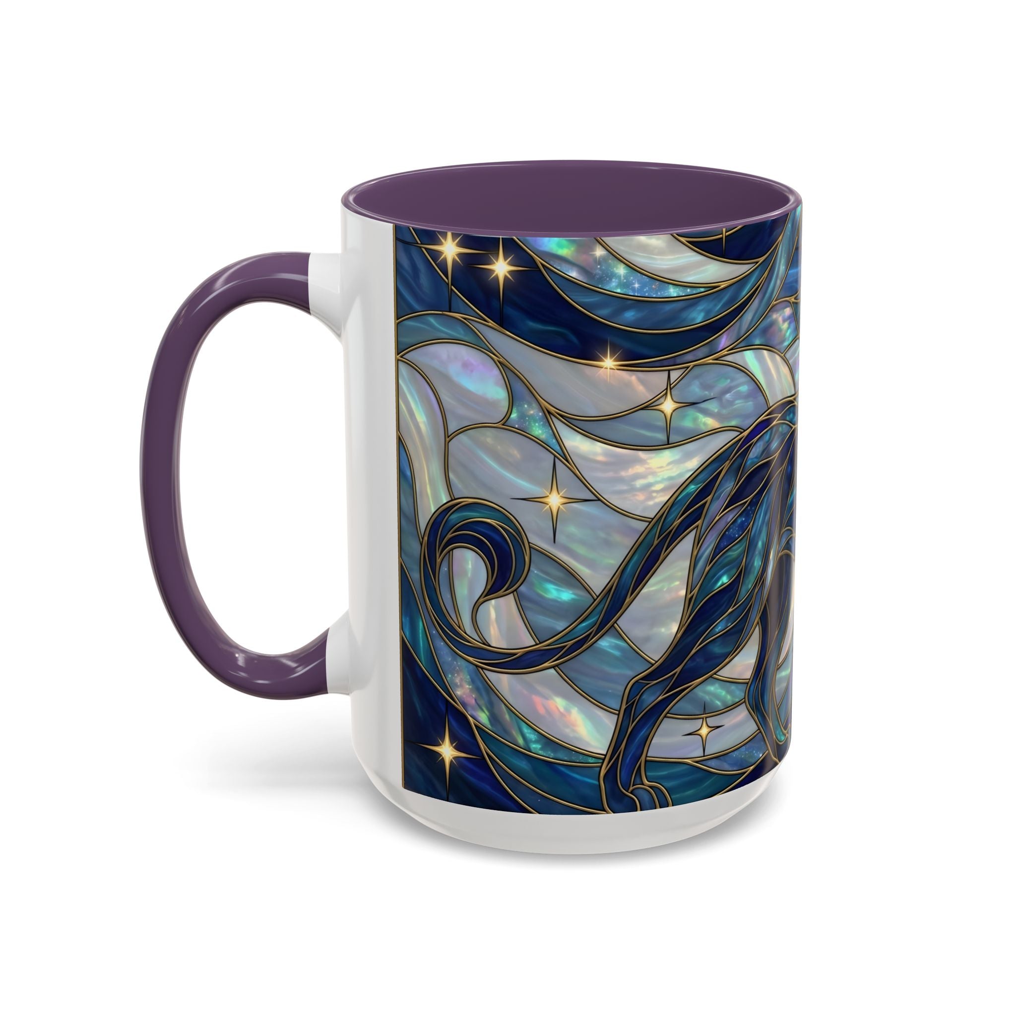 Sapphire Lion Stained Glass Style Mug