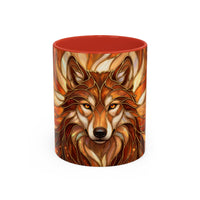 Ember Wolf Stained Glass Style Mug