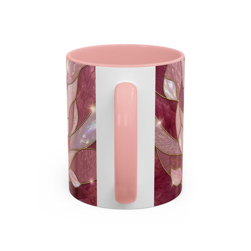 Pink Blossom Hummingbird Stained Glass Style Mug