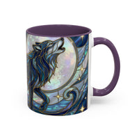 Sapphire Wolf Stained Glass Style Mug