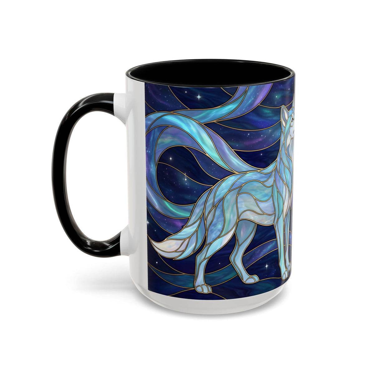 Wolf Kiss Stained Glass Style Mug