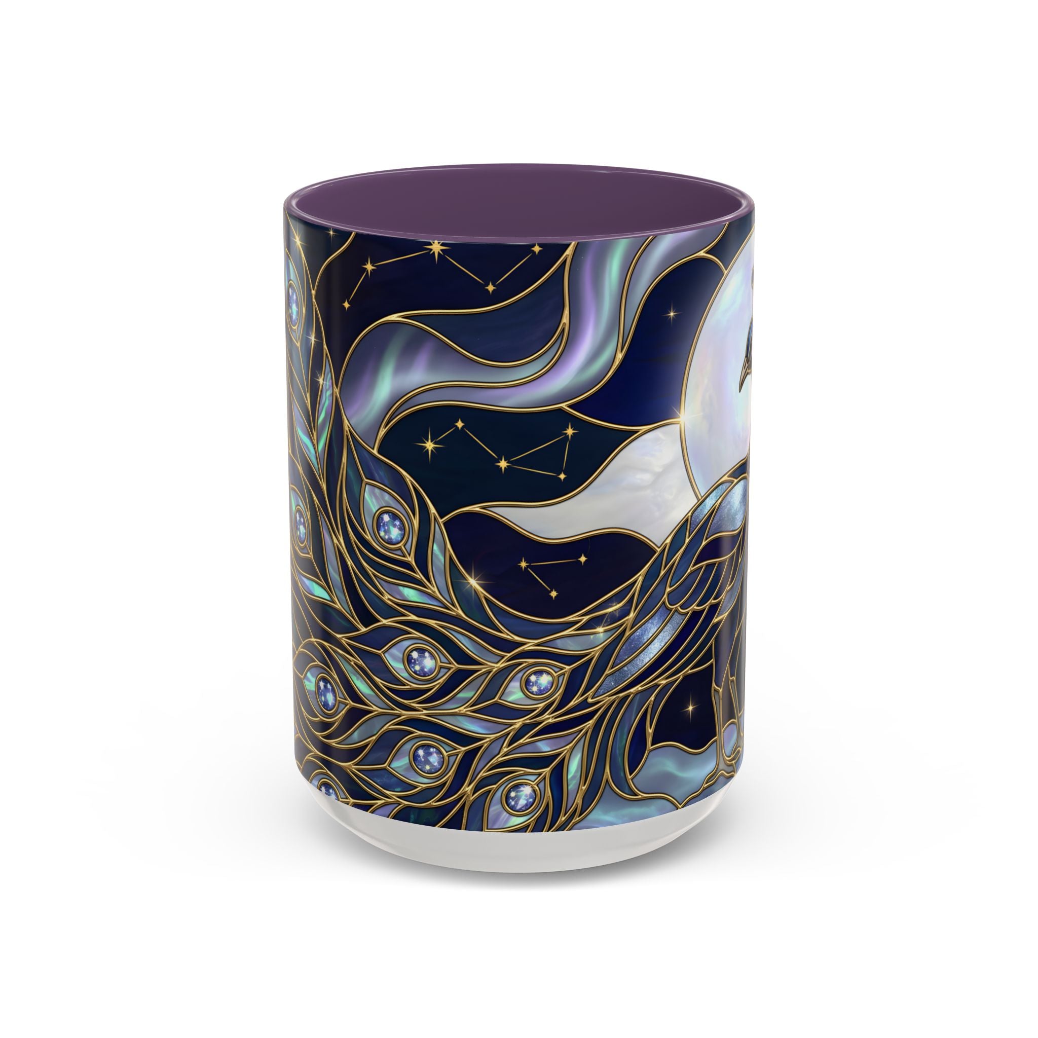 Lunar Peacock Stained Glass Style Mug