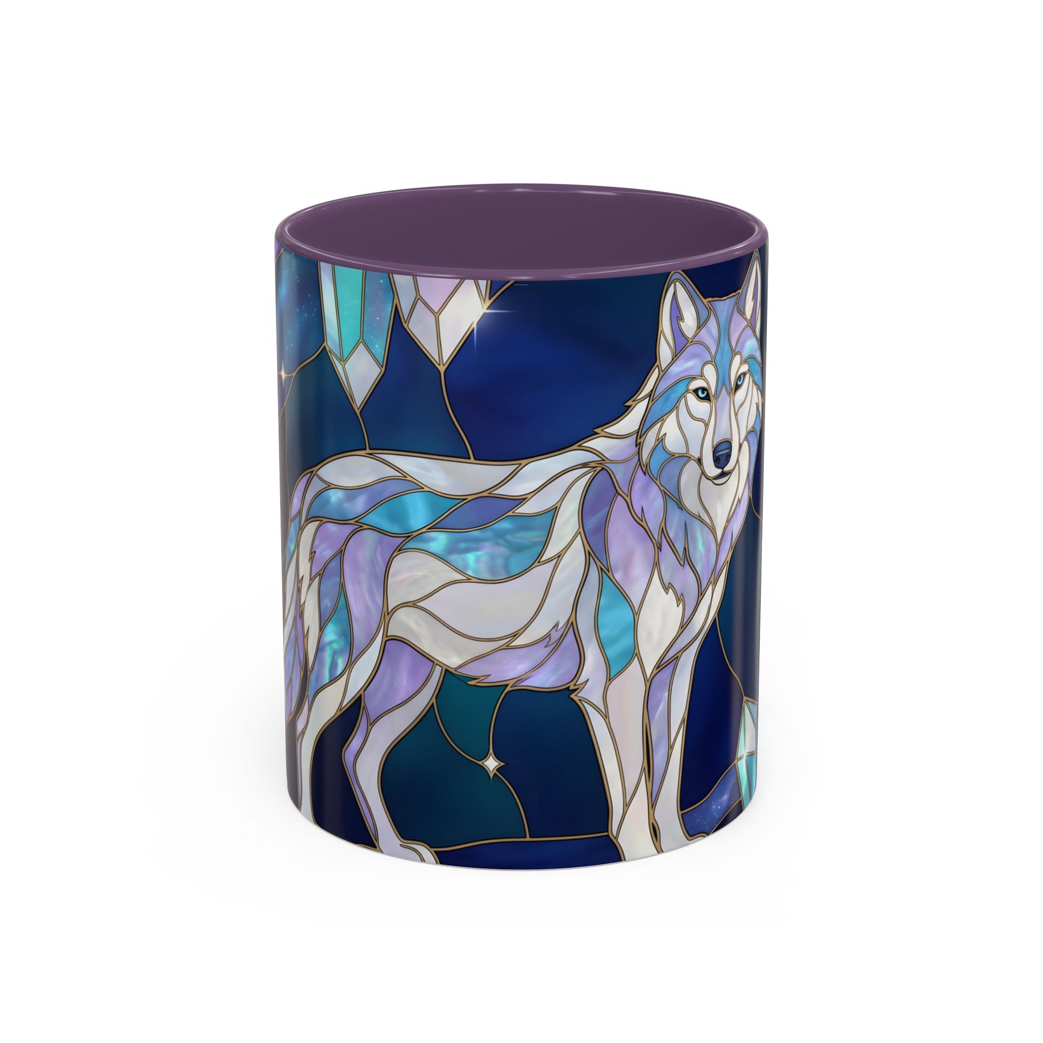 Crystal Wolf Stained Glass Style Mug