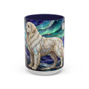 Aurora Peaks Great Pyrenees Stained Glass Style Mug