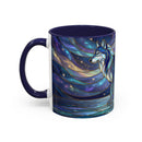 Starlit Lake Wolf Stained Glass Style Mug