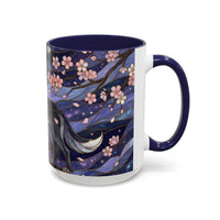 Night Sakura Wolf Stained Glass Style Wolf Coffee Mug