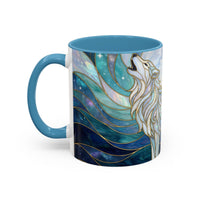 Moonlit Wolf Stained Glass Style Mug
