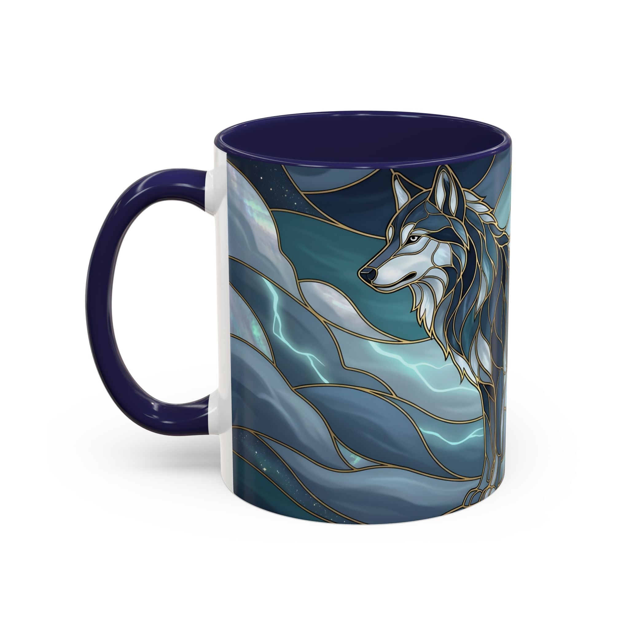 Storm Wolf Stained Glass Style Mug