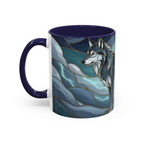 Storm Wolf Stained Glass Style Mug