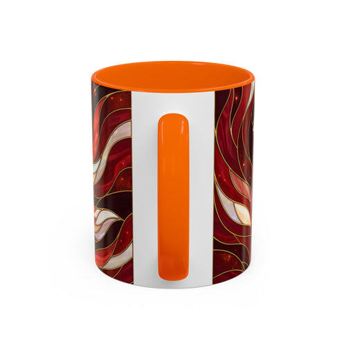 Scarlet Glow Fox Stained Glass Style Mug