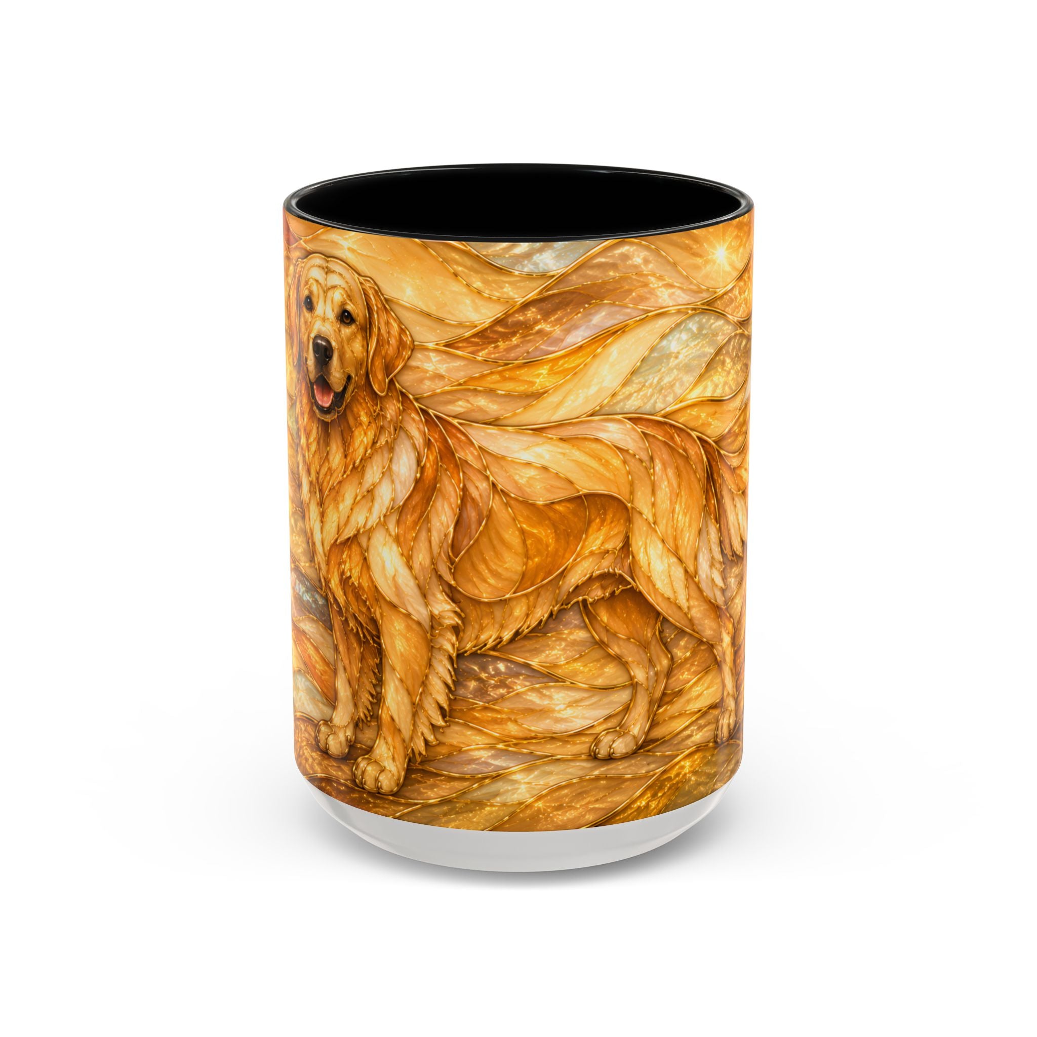 Golden Glow Golden Retriever Stained Glass Style Mug