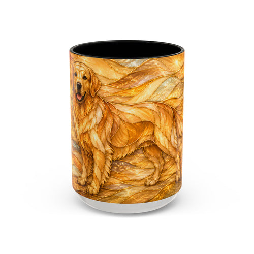 Golden Glow Golden Retriever Stained Glass Style Mug