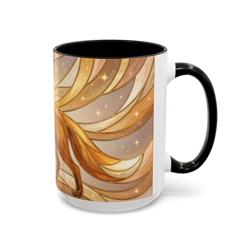Golden Glow Fox Stained Glass Style Mug