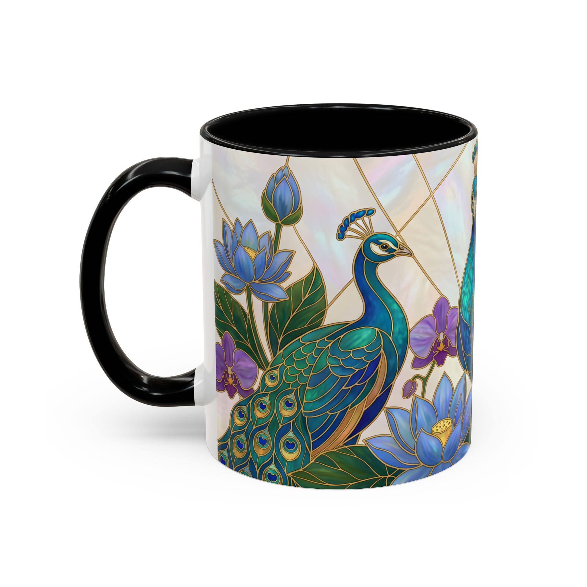 Garden Peacock Stained Glass Style Mug
