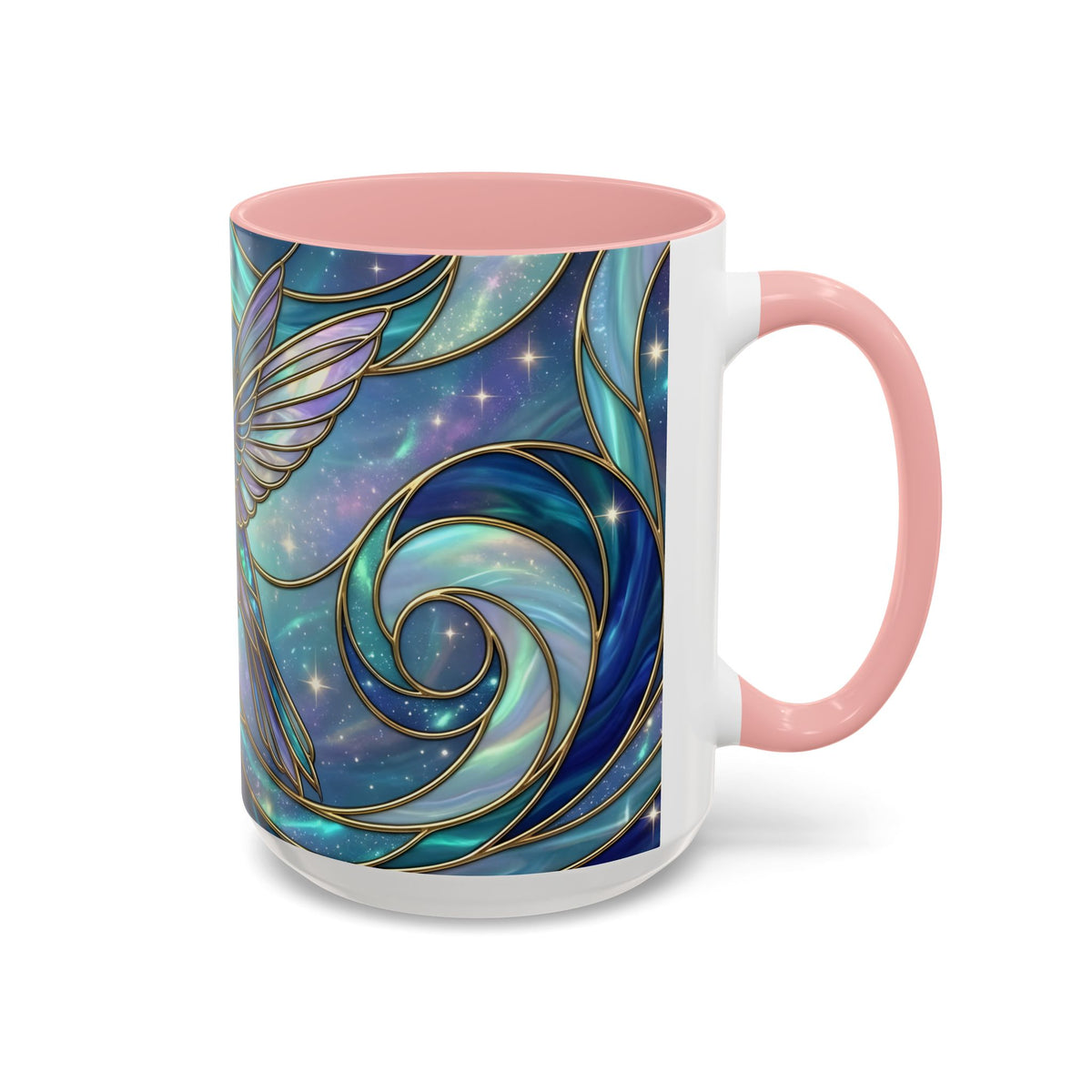 Blue Breeze Hummingbird Stained Glass Style Mug