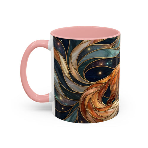 Celestial Night Fox Stained Glass Style Mug
