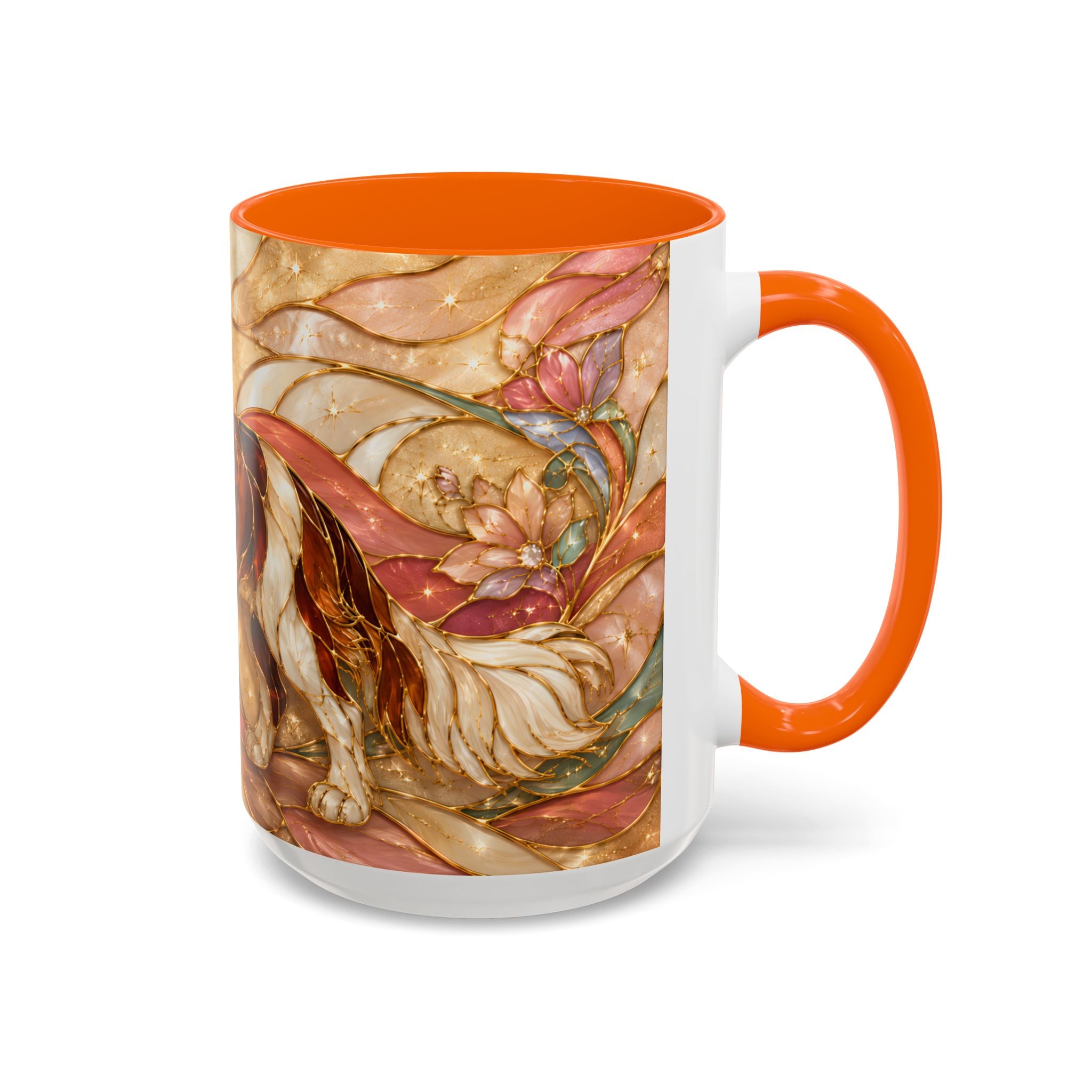Blossom Cavalier King Charles Spaniel Stained Glass Style Mug