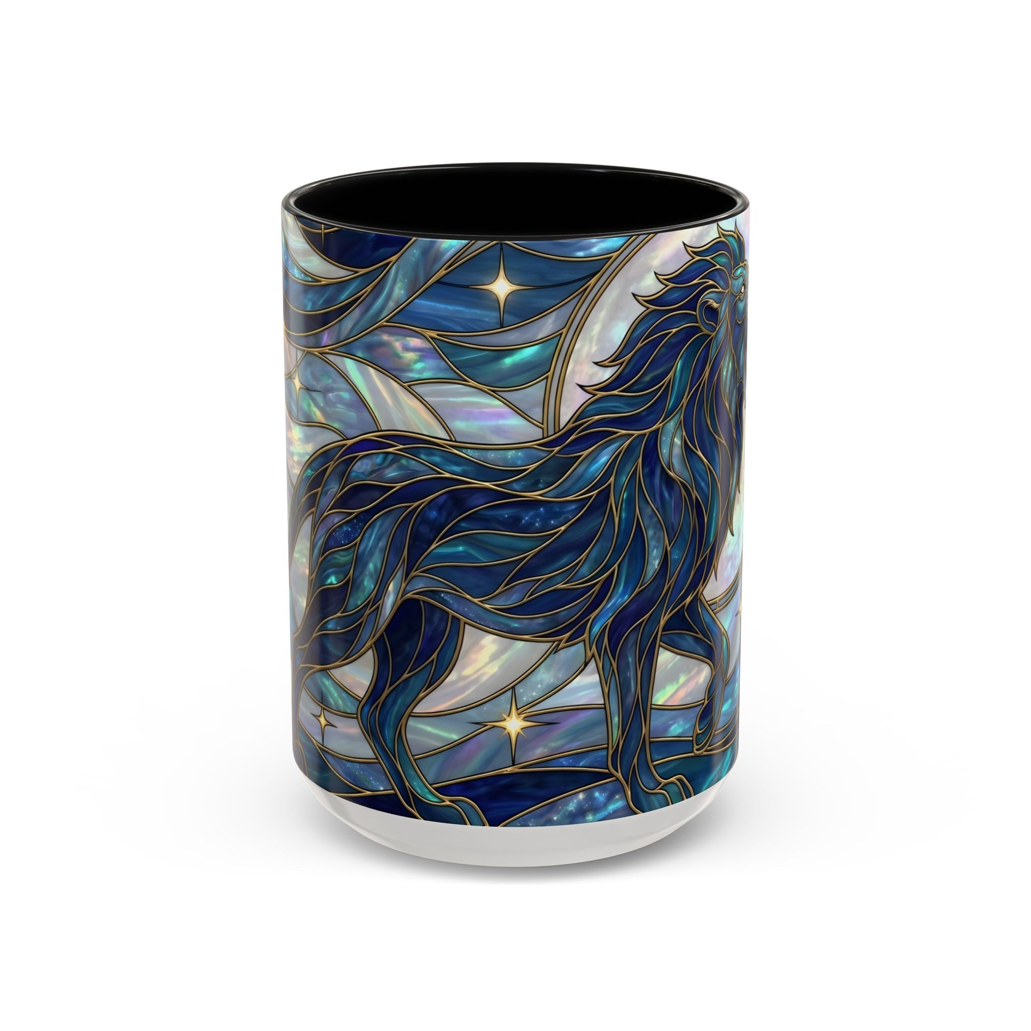 Sapphire Lion Stained Glass Style Mug