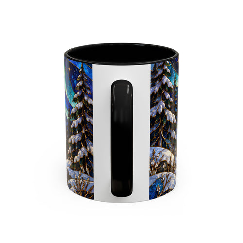 Aurora Lake Wolf Stained Glass Style Mug