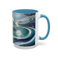 River Moon Wolf Stained Glass Style Mug