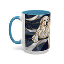 Navy Glow Great Pyrenees Stained Glass Style Mug