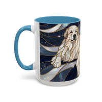 Navy Glow Great Pyrenees Stained Glass Style Mug