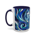 Cobalt Wolf Stained Glass Style Mug