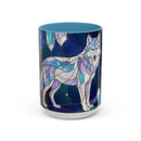 Crystal Wolf Stained Glass Style Mug