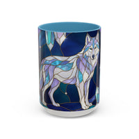 Crystal Wolf Stained Glass Style Mug