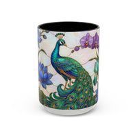 Blooming Peacock Stained Glass Style Mug