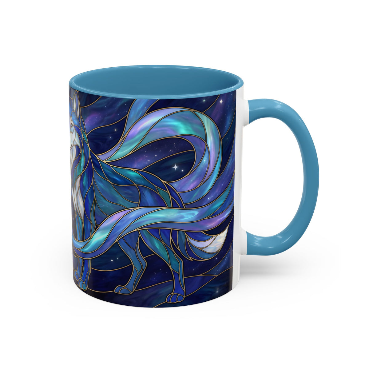 Wolf Kiss Stained Glass Style Mug