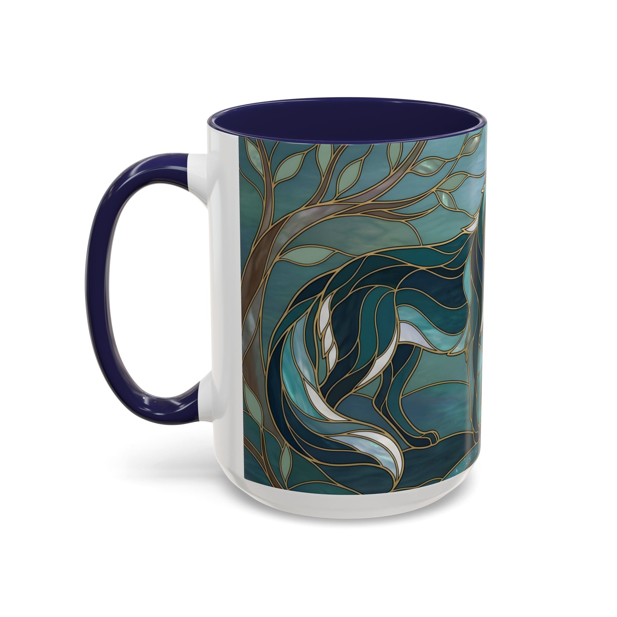 Forest Wolf Stained Glass Style Mug